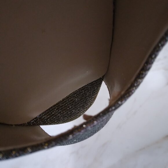 Nine West | Gold Silver Metallic Sparkle Peep Toe Heels | Size 7M - Picture 14 of 14